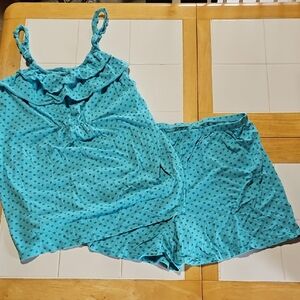 Aqua Polka Dot Women's Pajama Set